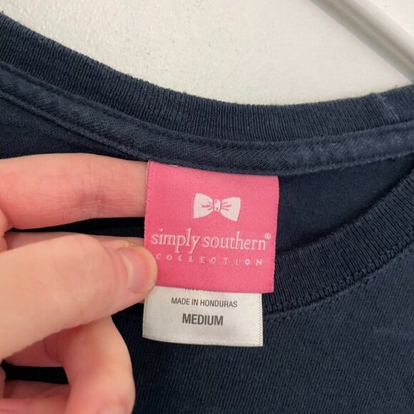 SIMPLY SOUTHERN Life is Beautiful Enjoy the Ride Short Sleeve Tee Navy Blue M - Picture 5 of 16